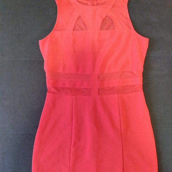 Charlotte Russe Pink Dress With Mesh - Picture 1 of 6